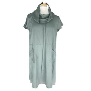 Marina Gigli Women Green Turtleneck Short Dress Size Large